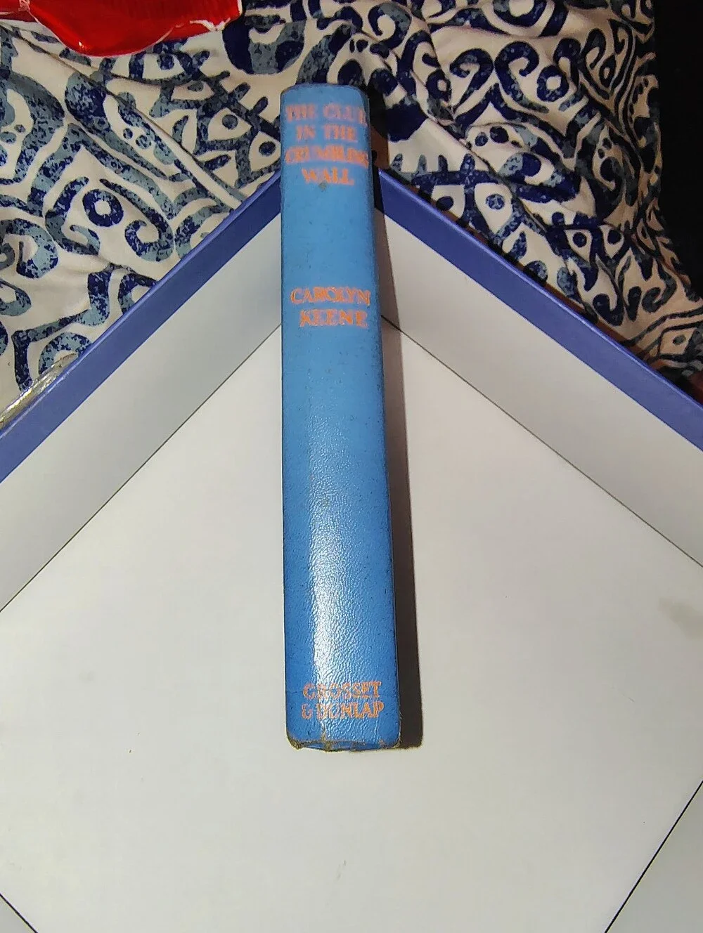 Vintage-Inspired Blue and Orange Book Cover Wall Art - Carolyn Keene